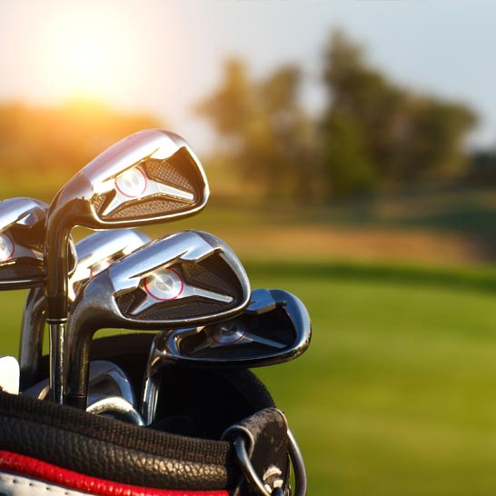 Golf clubs in a bag